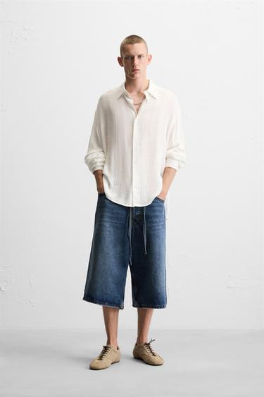CHECK JACQUARD SHIRT - Oyster-white by Zara - Image 0