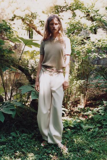 SHORT SLEEVE KNIT TOP - Sand by Zara - Image 0
