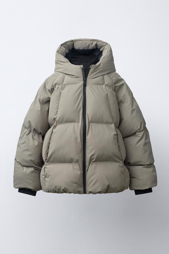 WATER-REPELLENT HOODED PADDED JACKET - Light mink by Zara - Image 0
