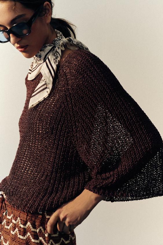PAISLEY PRINT BEADED SCARF - Ecru by Zara - Image 0