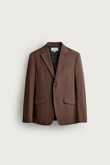 REGULAR FIT SUIT BLAZER - Brown by Zara