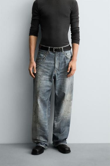 PRINTED BAGGY FIT JEANS - Bluish by Zara