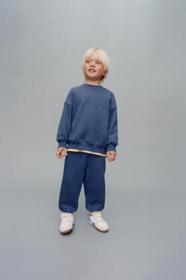 LABEL JOGGER SWEATSHIRT AND TROUSERS SET - Bluish by Zara