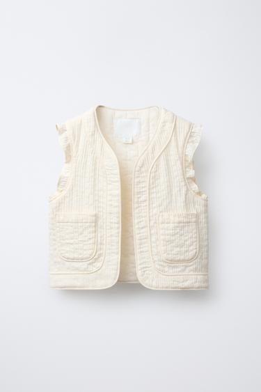 RUFFLED STRUCTURE WAISTCOAT - Ecru by Zara - Image 0