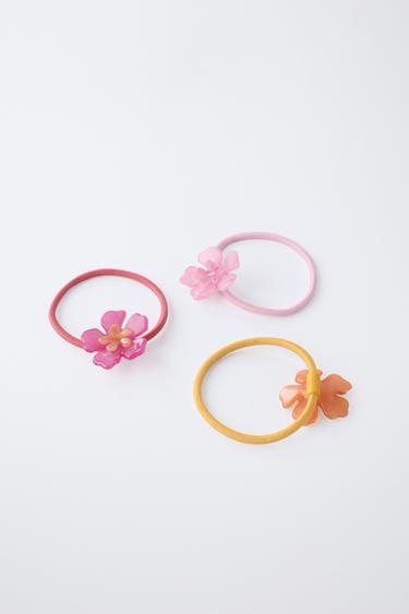 3-PACK HIBISCUS FLOWER SCRUNCHIES - Pinks by Zara