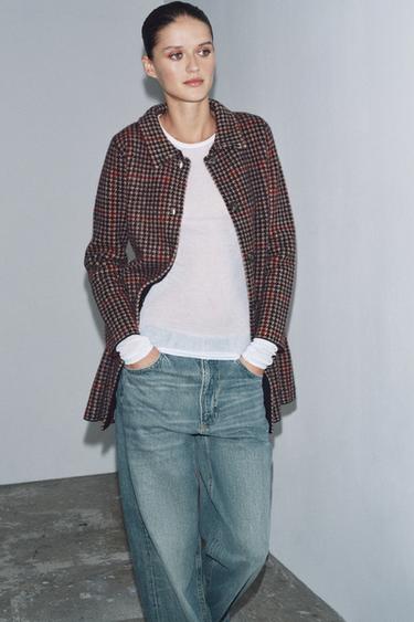 100% WOOL HOUNDSTOOTH COAT - Multicoloured by Zara