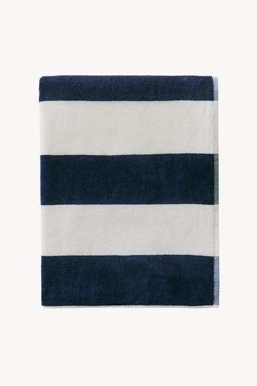 STRIPED BEACH TOWEL - navy by Zara