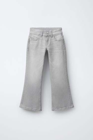 DOUBLE BUTTON FLARE JEANS - Grey by Zara