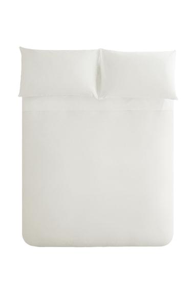 PERCALE DUVET COVER (500 THREAD COUNT) - White by Zara