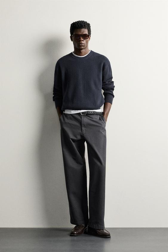 PURL KNIT REGULAR FIT JUMPER - Navy blue by Zara - Image 0