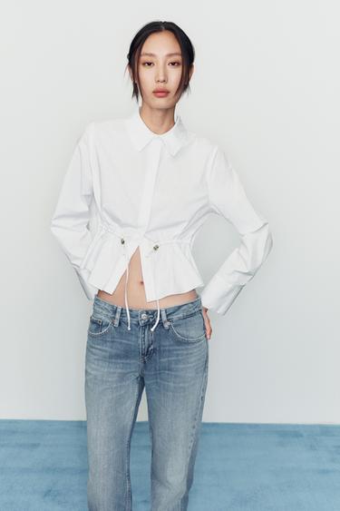 TOPSTITCHED POPLIN SHIRT - White by Zara