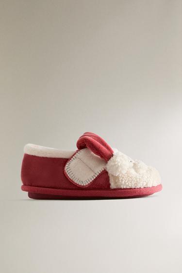 CHILDREN'S FATHER CHRISTMAS SLIPPERS - Red by Zara