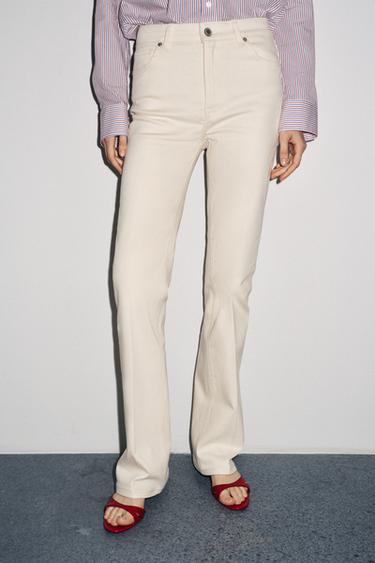 ZW COLLECTION BOOTCUT HIGH-WAIST JEANS - Ecru by Zara