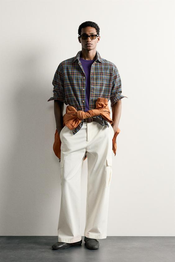 RELAXED FIT CHECK SHIRT - Blue by Zara - Image 0