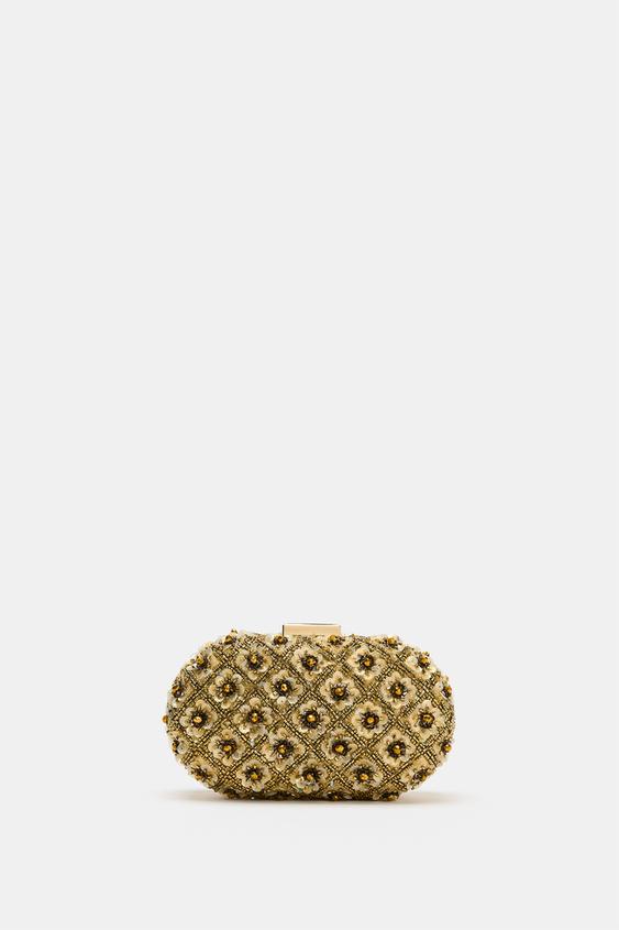 BEADED CLUTCH - Yellow by Zara - Image 0