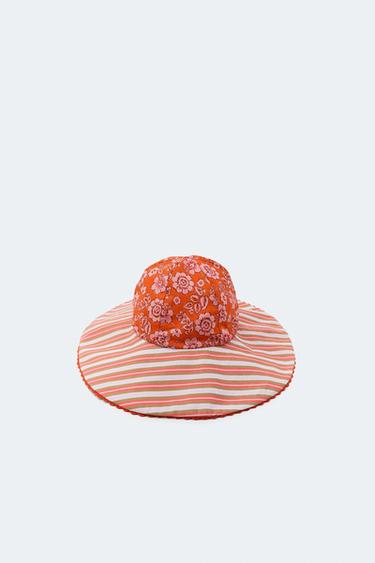 2-14 YEARS/ LIMITED EDITION FLORAL AND STRIPED HAT - Printed by Zara