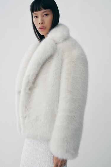 ZW COLLECTION FAUX FUR JACKET - Ecru by Zara