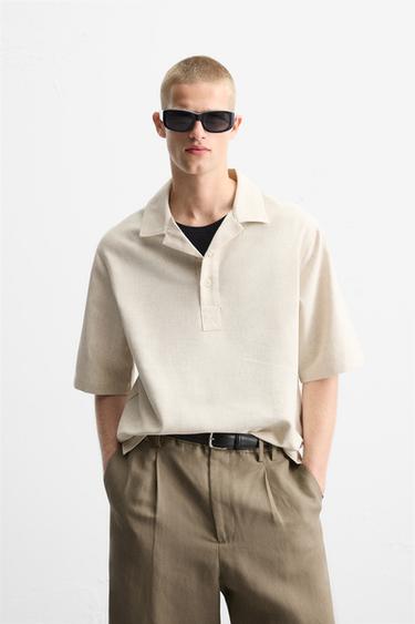 RELAXED FIT POLO SHIRT - Beige by Zara