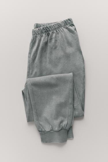 AGES 6-14 / WASHED EFFECT PYJAMAS WITH EMBROIDERED TEXT - Grey by Zara