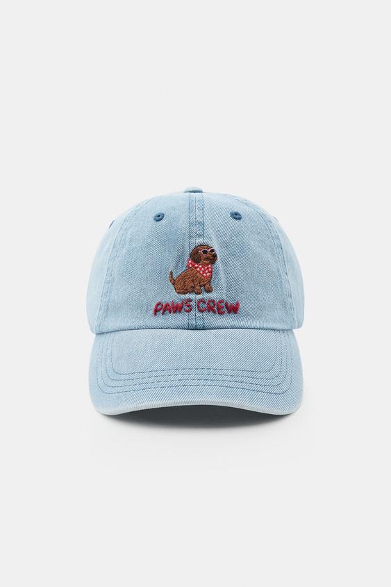 DENIM DOG TEXT CAP - Blue by Zara - Image 0