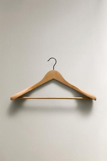 WOODEN JACKET HANGER - Light beige by Zara - Image 0