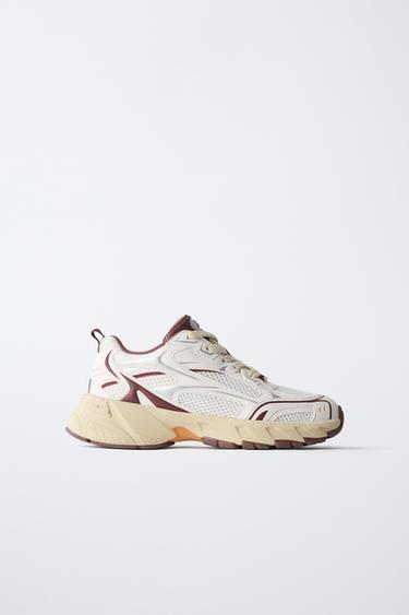 MESH TRAINERS - Maroon by Zara