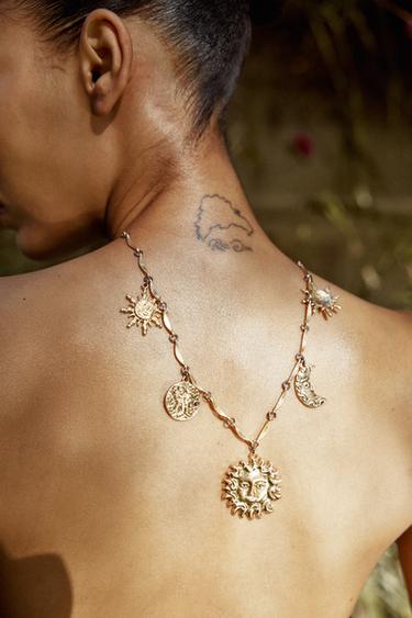 PACK OF 2 SUN AND MOON NECKLACES - Golden by Zara - Image 0