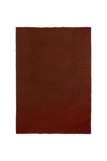 BRUSHED EFFECT BLANKET - Brick by Zara