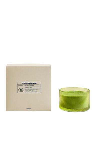 (500 G) LIME & PEPPERMINT SCENTED CANDLE - Fluorescent lime by Zara