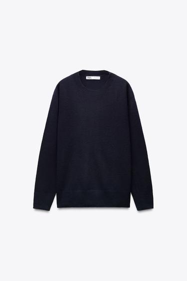 EXTRA SOFT 100% WOOL SWEATER - Navy blue by Zara