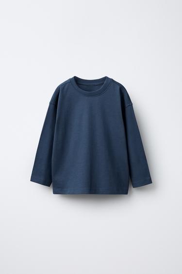 PLAIN MEDIUM WEIGHT T-SHIRT - Navy blue by Zara