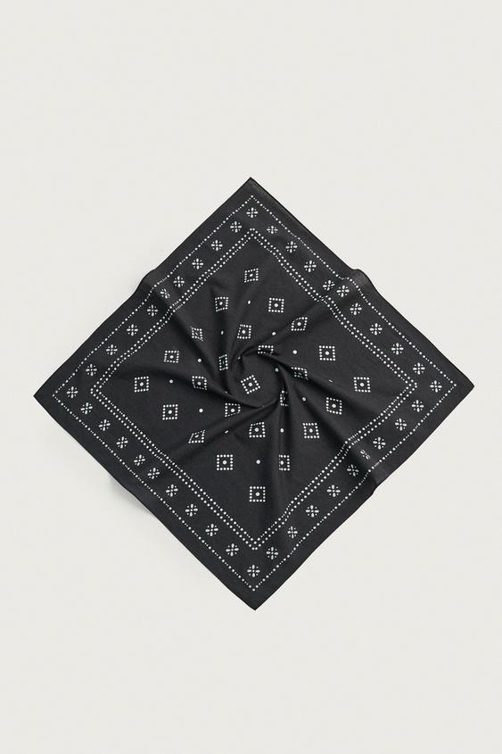 GEOMETRIC PRINT BANDANA - Dark navy by Zara - Image 0
