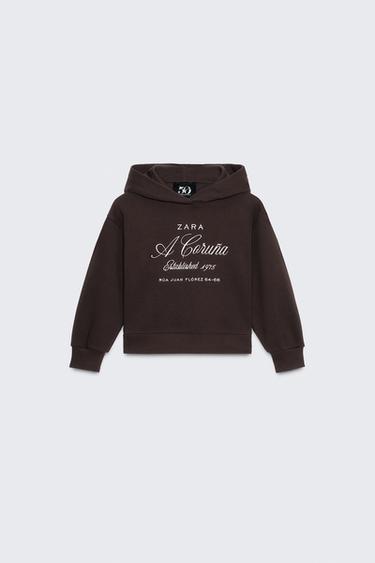 50TH ANNIVERSARY EMBROIDERED SLOGAN HOODIE - Brown by Zara