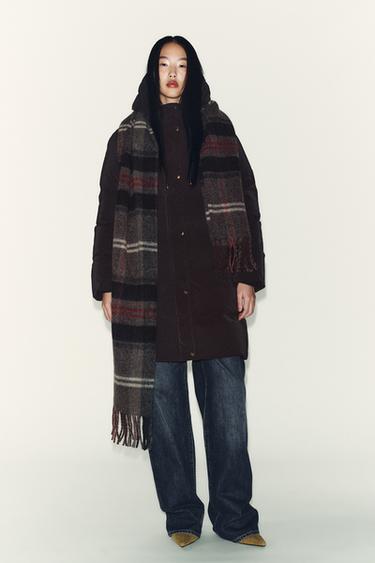 RUBBERISED WINDPROOF SEMI-LONG ANORAK - Brown by Zara