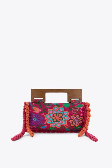 EMBROIDERED FLORAL BAG - Fuchsia by Zara - Image 0