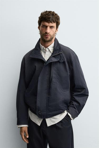 TECHNICAL JACKET WITH CONTRAST LINING - Navy blue by Zara