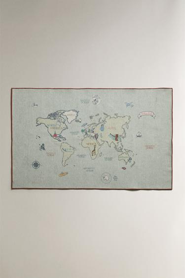 CHILDREN'S MAP RUG - Blue by Zara - Image 0