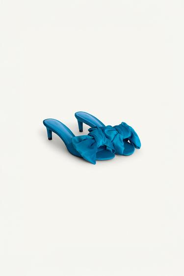LIMITED EDITION MAXI BOW HEELED SANDALS - Blue by Zara