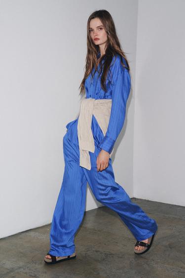 STRIPED PYJAMA TROUSERS - blue/black by Zara - Image 0