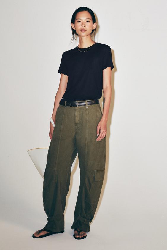 LYOCELL SHORT SLEEVE T-SHIRT - Dark navy by Zara - Image 0
