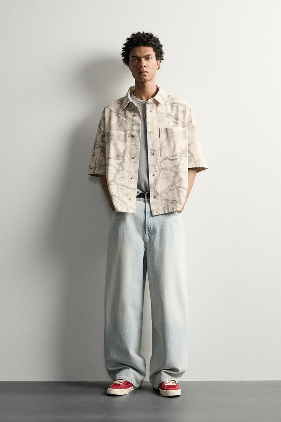 ABSTRACT PRINT BOXY FIT OVERSHIRT - Printed by Zara - Image 0