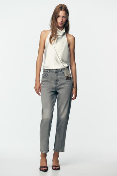 Z.01 MOM FIT COMFORT HIGH-WAIST JEANS - Grey by Zara