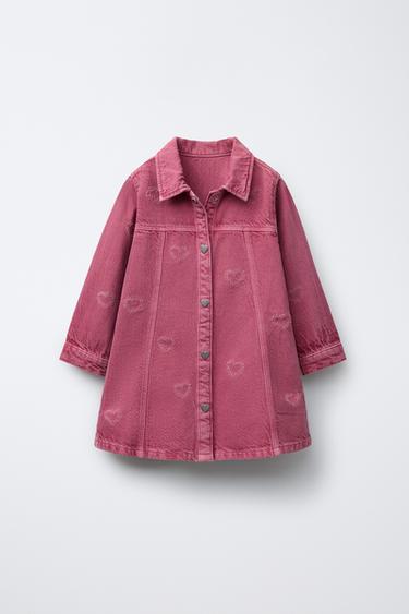 HEART TWILL DRESS - Fuchsia by Zara