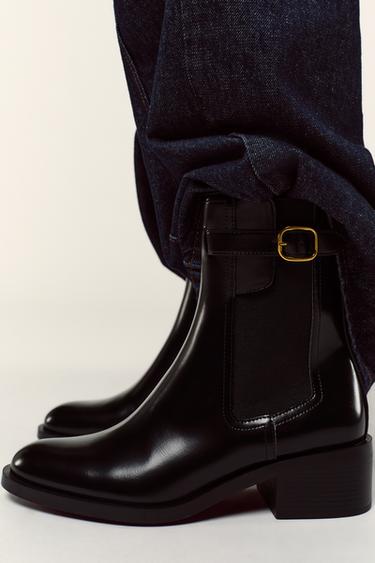 BUCKLE DETAIL ANKLE BOOTS - Black by Zara