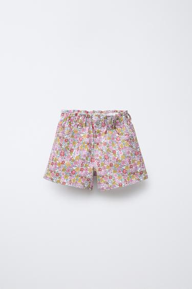 COMFORT PAPERBAG TWILL BERMUDA SHORTS - Pink by Zara