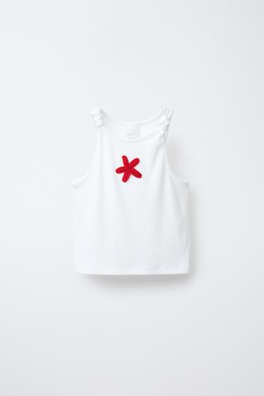 STAR KNOTTED RIB TOP - White by Zara - Image 0
