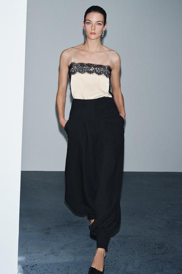 ZW COLLECTION SASH BELT TROUSERS - Black by Zara