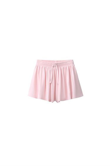 SPORTY FLOWING MODAL BLEND BERMUDA SHORTS - Pink by Zara