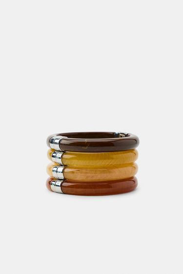 PACK OF 4 ARTICULATED BRACELETS - Brown by Zara