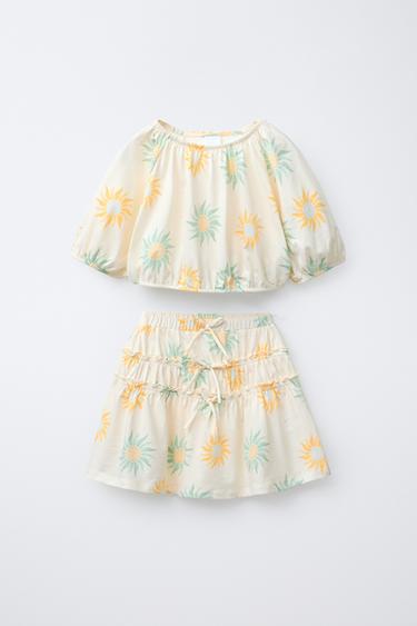 PRINTED SHIRT AND SKIRT TOTAL LOOK - 010 by Zara